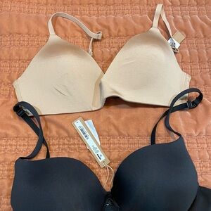 SKIMS Black and Tan Bra Set
